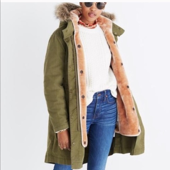 Madewell NWT Bedford Convertible Faux Fur Jacket - Picture 2 of 6